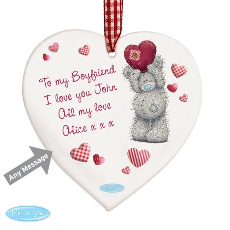 Personalised Me to You Bear Heart Wooden Decoration Extra Image 2